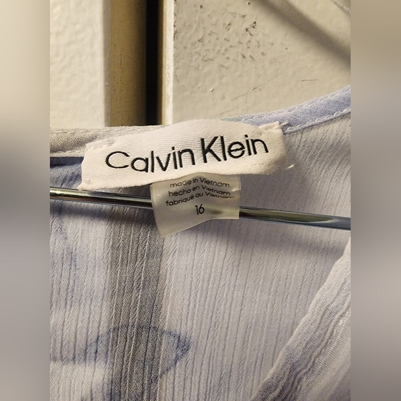 Calvin Klein Whimsical Chiffon Blue Dress Wedding Guest Dreamy Fairy 16 Formal - Picture 3 of 6